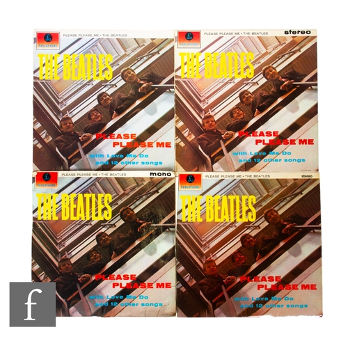 102 - The Beatles - Four copies of Please, Please Me, to include PCS 3042, 6th pressing, stereo, PMC 1202,... 