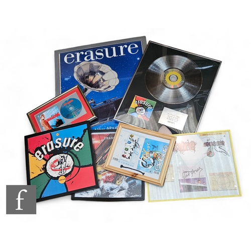 5 - A collection of framed Erasure memorabilia, to include a limited edition platinum disc for Circus  N... 