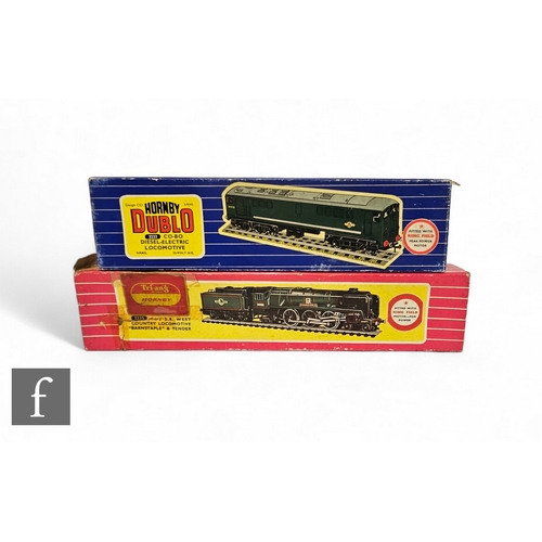 367 - Two OO gauge Hornby Dublo locomotives, 3233 Co-Bo Class 28 BR green D5713 and 2235 4-6-2 BR green We... 