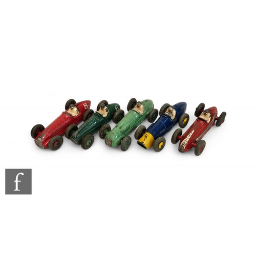 416 - A collection of Dinky 23 series racing cars, comprising HWM Grand Prix, Maserati, Ferrari, Alfa-Rome... 