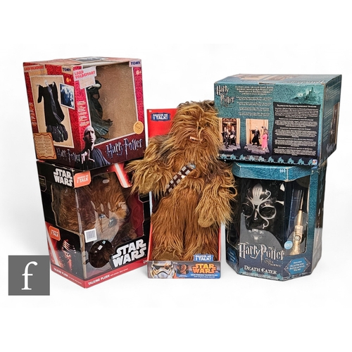 264 - A collection of Harry Potter and Star Wars related toys, including Fluffy security system and bank, ... 