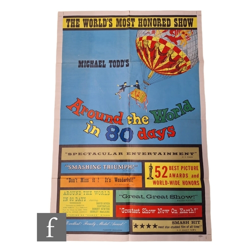 228 - An Around The World in 80 Days US One Sheet film poster, folded, 41 inches x 27 inches. PLEASE VIEW ... 