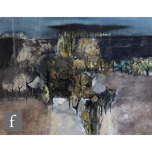 490 - DONALD MORISON BUYERS (SCOTTISH, 1930-2003) - A forest at night, watercolour, signed and dated '69, ... 