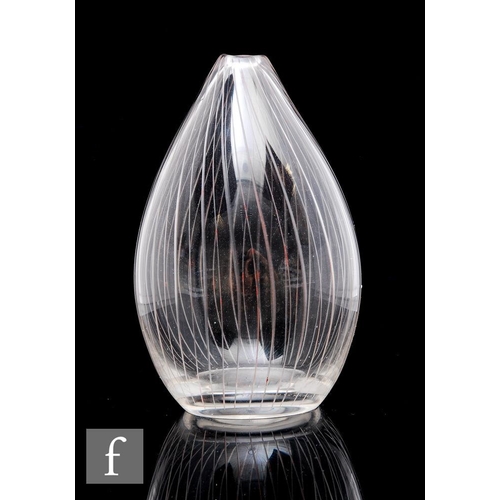 369 - A post war Tapio Wirkkala for Iittala clear crystal glass vase, pattern 368, of ovoid form decorated... 