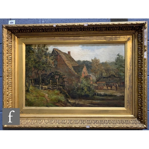 32 - OLIVER BAKER (1856-1939) - 'Old Mill on the Dove', oil on canvas, signed, inscribed verso, framed, 4... 