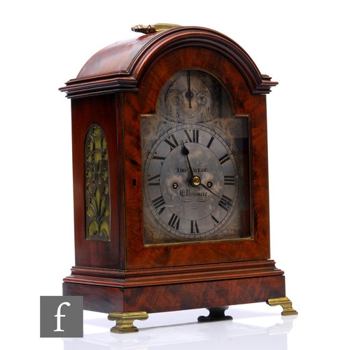 625 - A late 18th to early 19th Century walnut cased bracket clock by Thos Taylor Ellesmere, twin striking... 