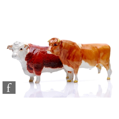 1125 - Two Beswick cattle figures, comprising Champions of Champions and a Gurnsey Bull Ch. Sabrina's Sir R... 