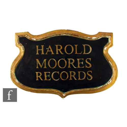 1031 - The Harold Moores record shop exterior shop sign, removed from the Soho building on closure in 2017,... 