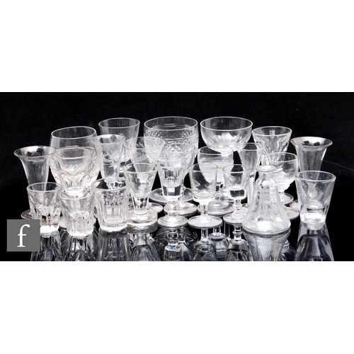 306 - A collection of late 18th and 19th Century drinking glasses, stem ware and table glass to include ru... 