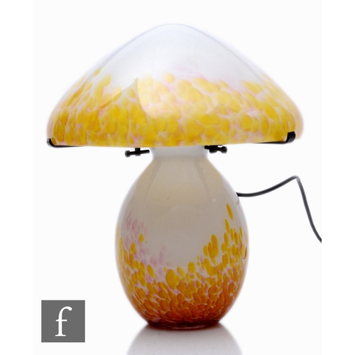 284 - A 20th Century French Vianne glass lamp by Serge Ligardes, mushroom form with detachable shade resti... 