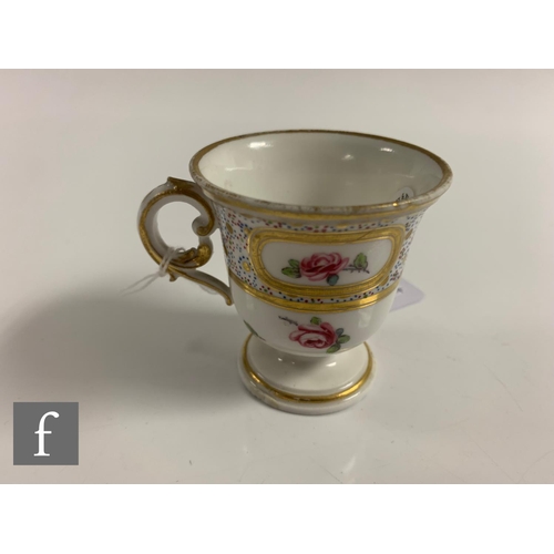 92 - Four Sèvres ice cups (tasse à glace), circa 1765-1790, one painted in the Vincennes manner in puce c... 