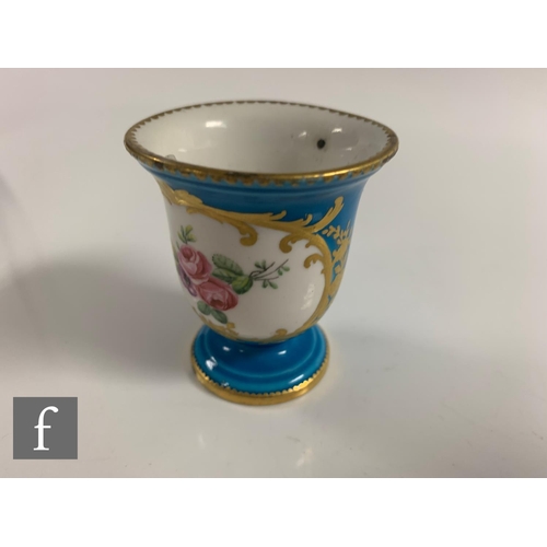 92 - Four Sèvres ice cups (tasse à glace), circa 1765-1790, one painted in the Vincennes manner in puce c... 