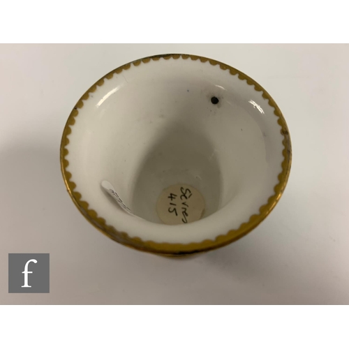 92 - Four Sèvres ice cups (tasse à glace), circa 1765-1790, one painted in the Vincennes manner in puce c... 