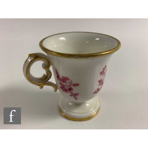 92 - Four Sèvres ice cups (tasse à glace), circa 1765-1790, one painted in the Vincennes manner in puce c... 