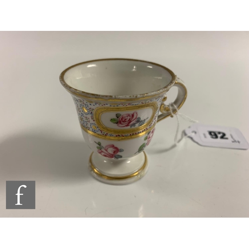 92 - Four Sèvres ice cups (tasse à glace), circa 1765-1790, one painted in the Vincennes manner in puce c... 