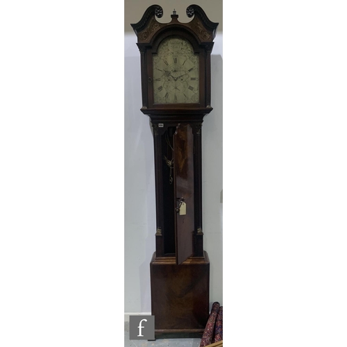 630 - An 18th Century Scottish mahogany longcase clock by James Scott Leith, the eight day movement striki... 