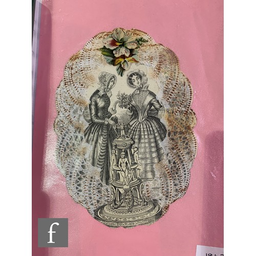 616 - An album containing a collection of valentines cards including early Victorian, greeting and postcar... 