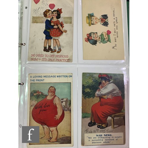 616 - An album containing a collection of valentines cards including early Victorian, greeting and postcar... 