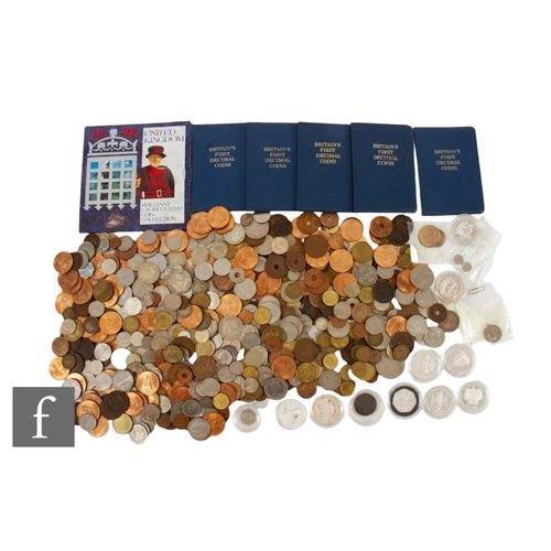 61 - World - Various silver, nickel and copper coinage, some cased sets and single cased coins, includes ... 