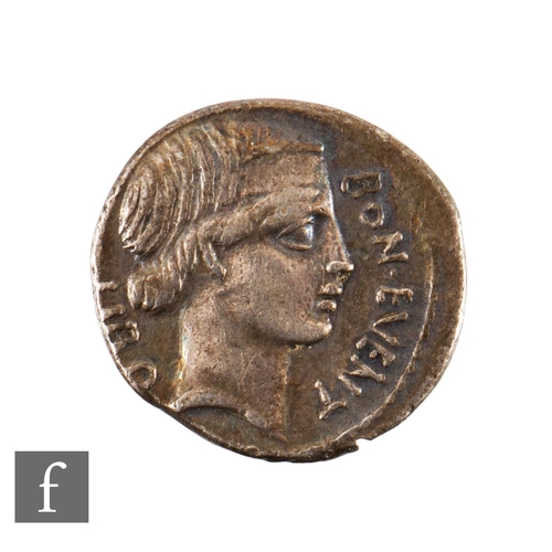 67 - Roman - A Republican denarius Scribionius Libo (62BC), head of Bonus Eventus facing right, the rever... 