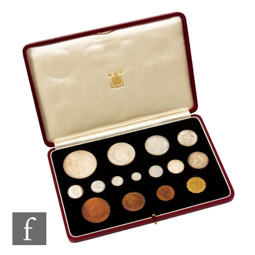 79 - George VI - A 1937 fifteen specimen coin set in tooled red leather case.