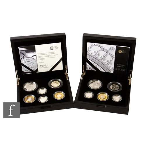 82 - Elizabeth II - A Royal Mint 2010 silver Piedfort five coin collection and a 2014 Piedfort six coin c... 