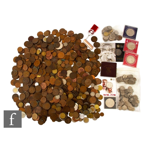 101 - George V to Elizabeth II - Various pennies, half pennies, nickel and brass coinage, some foreign. (q... 