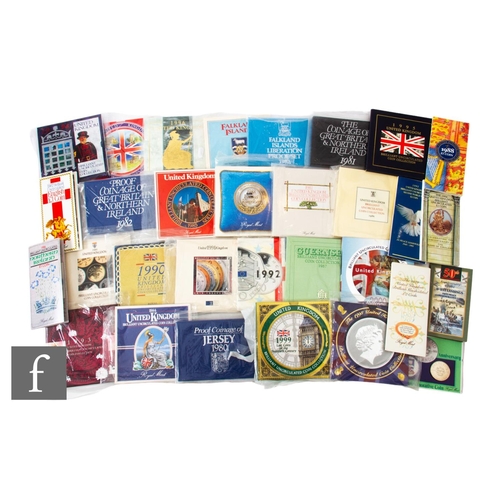 106 - Elizabeth II - A large collection of commemorative coin sets, 1980s to 2000s, various subjects. (qty... 