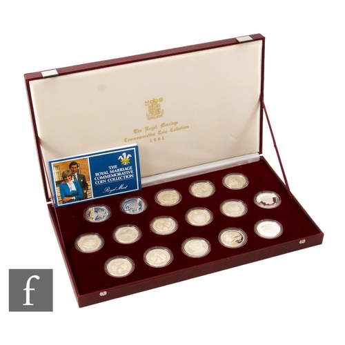 107 - Elizabeth II - A Royal Marriage Commemorative Coin Collection of sixteen silver proof coins, 1981, w... 