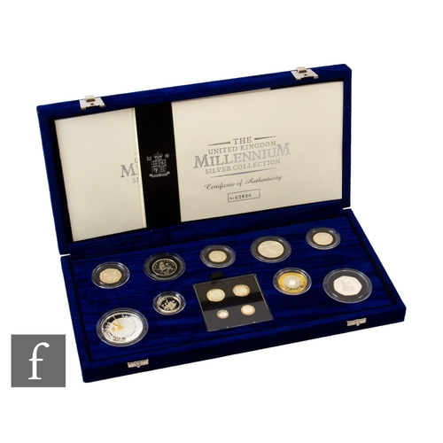 125 - Elizabeth II - A Royal Mint The United Kingdom Millennium silver proof collection of thirteen coins,... 