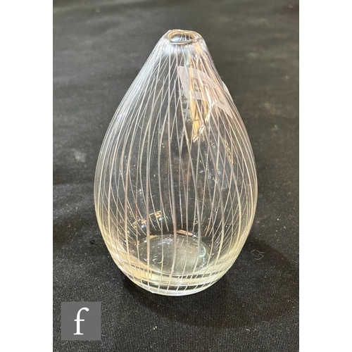 369 - A post war Tapio Wirkkala for Iittala clear crystal glass vase, pattern 368, of ovoid form decorated... 