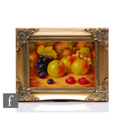 85 - An oil on panel by John F Smith (British 1934-), Royal Worcester artist, depicting a pair of still l... 