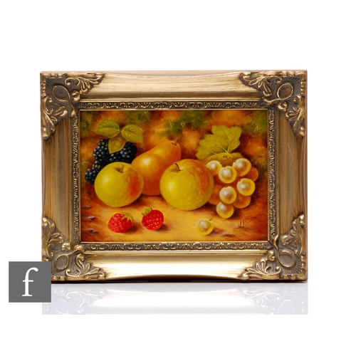 85 - An oil on panel by John F Smith (British 1934-), Royal Worcester artist, depicting a pair of still l... 