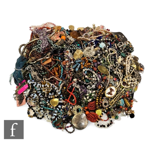 97 - A large quantity of costume jewellery, comprising bracelets, rings, earrings, necklaces etc.