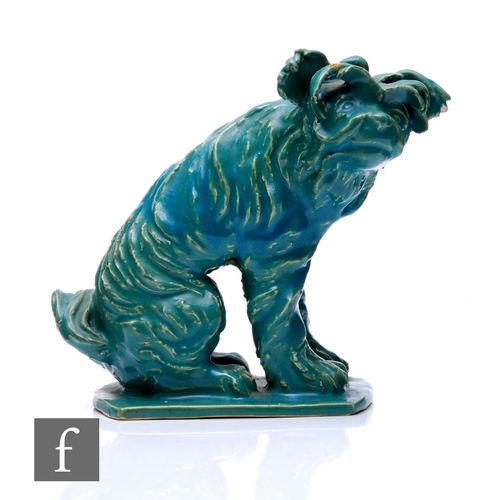 741 - James Walford (British, 1913-2001) - A studio pottery figure of a shaggy dog, modelled sitting on sh... 