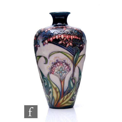 73 - Rachel Bishop - Moorcroft Pottery - A Gypsy pattern vase, circa 1999, of shouldered form, tubeline d... 