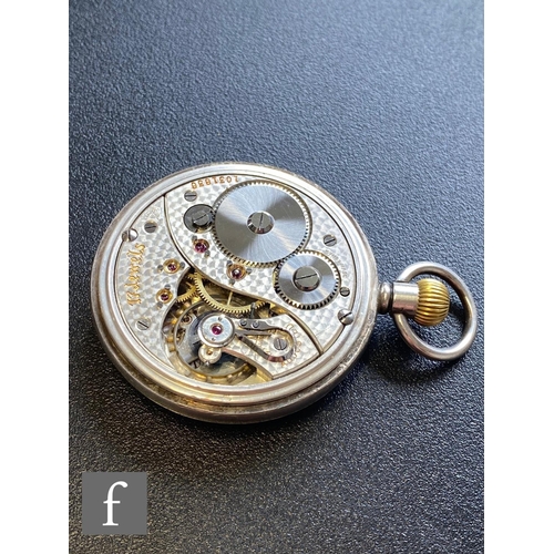 320 - A Victorian hallmarked silver open faced chronograph pocket watch Roman numerals to a white circular... 