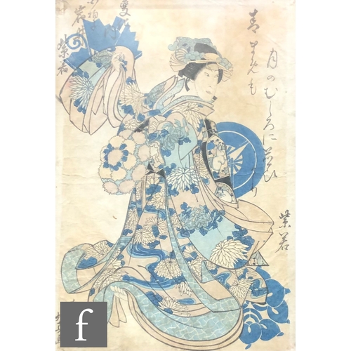 121 - SHUNBAISI HOKUEI (JAPANESE, FLOURISHED 1824-1837) - 'Iwai Shijaku as Ushiwakam, Maid of Cherry Bloss... 