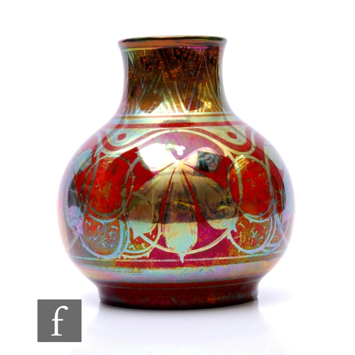 139 - Richard Joyce - Pilkingtons Royal Lancastrian - A lustre vase, circa 1918, of footed spherical form ... 