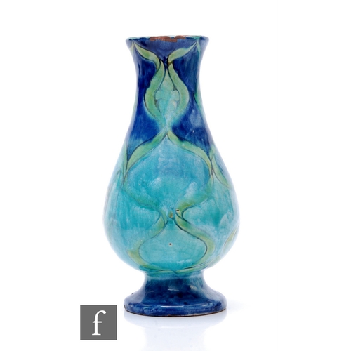 48 - Liza Watkins - Della Robbia Pottery - An early 20th Century pottery vase of inverse baluster footed ... 