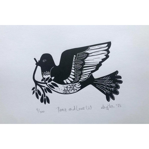 116 - Angela Lai Yen (Printmaker and member of Bath Artist Printmakers) - Black lino print, limited editio... 