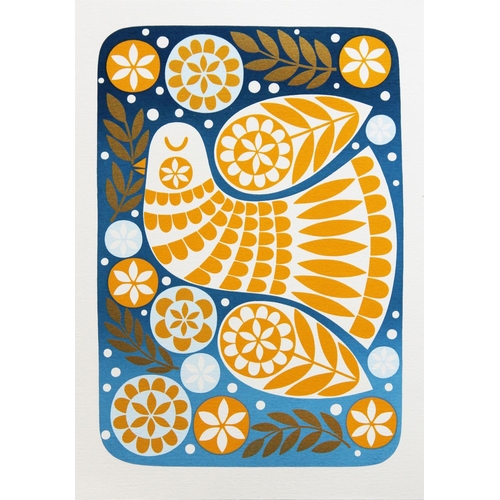 197 - Karoline Rerrie (Illustrator and screenprinter based in Birmingham) - 'Dove and Night Sky', four col... 