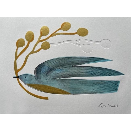 10 - Lisa Stubbs (Printmaker and illustrator based in Yorkshire) - 'Peace Bird', dry point etching using ... 