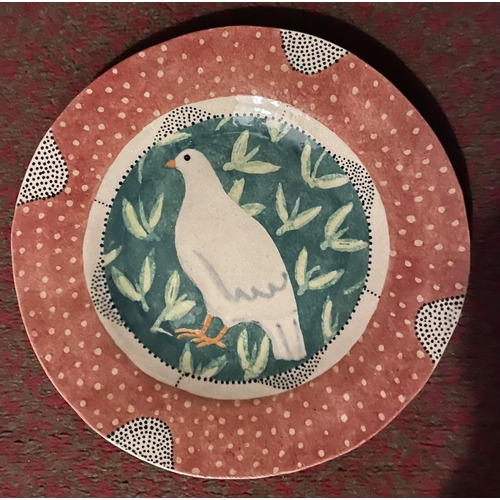 166 - Robina Jack (British ceramicist) - Ceramic decorated plate, diameter 29cm.