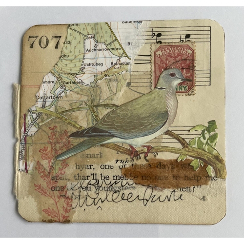 182 - Clare Sant (Artist) - Collage with vintage images, framed, 10cm x 10cm, frame size 25cm x 25cm.