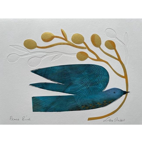 61 - Lisa Stubbs (Printmaker and illustrator based in Yorkshire) - 'Peace Bird', dry point etching using ... 