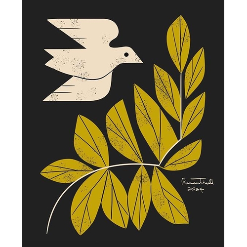 89 - Renea L Thull (American digital artist) - 'Dove and Branch', giclee print, 25cm x 20cm, card mounted... 