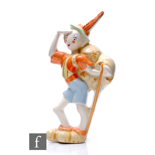 579 - Crown Devon - A 1930s Art Deco wall figure from the Countries of the World Collection - The Swiss Bo... 