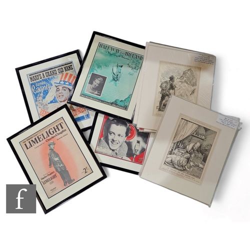 524 - A collection of framed satirical and political prints Churchill, also advertising subjects (qty)