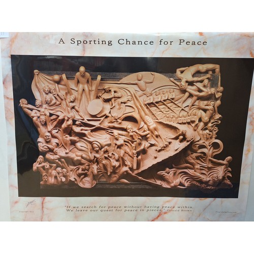 221 - Donald Brown (Contemporary British Figurative Sculptor) -'Supporting Chance for Peace',  photog... 